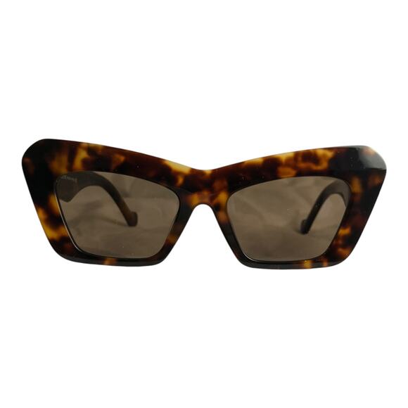 Loewe Sunglasses Women Tortoiseshell Frame Gold Trim Cat Eye Retro Acetate Italy